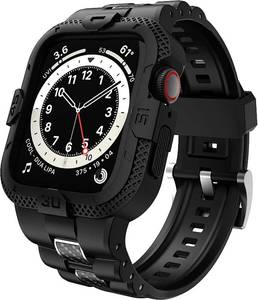 lot 16266 image: GELISHI Bands Compatible for Apple Watch Band 41mm 40mm 38mm, Men Sport Rugged Band with Protective Case for Watch Series 9 8 7Series 6 SE 5 4 3, Black