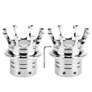 lot 16282 image: Aramox Front Axle Nut Covers Kit, 5 Colors Front Axle Nut Covers Distinctive Crown Styling CNC Aluminum Alloy for Motorbike Modification(Chrome)