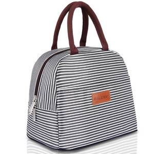 lot 16301 image: BALORAY Lunch Bag for Women Men Insulated Lunch Box for Adult Reusable Lunch Tote Bag for Work, Picnic or Travel(Black White Stripes)