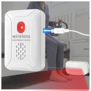 lot 16307 image: Rechargeable Door&Bed Exit Alarm for Elderly Dementia Patients,Wireless Bed Alarm for Elderly Adults,Bed Alarms and Fall Prevention for Dementia Patients with 5 Types of Reminders