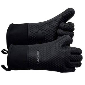 lot 16315 image: GEEKHOM BBQ Gloves, Grilling Gloves Heat Resistant Oven Gloves, Kitchen Silicone Oven Mitts, Long Waterproof Non-Slip Pot Holder for Barbecue, Cooking, Baking, Black