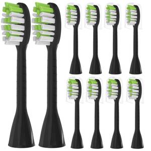 lot 16325 image: YMPBO Toothbrush Replacement Heads Compatible with Philips One Series Sonicare Rechargeable Toothbrush HY120006 BD1003AZ, 10 Pack Replacement Heads, Soft Bristles, Black