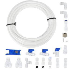lot 16327 image: Refrigerator Water Line Kit, CGELE Ice Maker Water Line Kit with 14 OD 39.4ft Water Line Reverse Osmosis Quick Connect Fittings Push To Connect Water Tube Fittings for Fridge Ice Maker