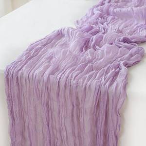 lot 16339 image: Sioloc 1 Pack Lilac Purple Lavender Cheesecloth Table Runner Spring Decor 10ft Boho Gauze Cheese Cloth Runner for Easter Tea Wedding Party Baby Bridal Shower Birthday