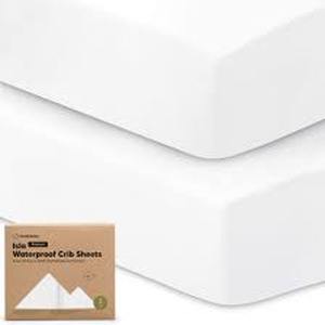 lot 2273 image: KeaBabies Isla Protect Waterproof Crib Sheets 2-Pack