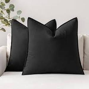 lot 9494 image: Miulee Throw Pillow Covers (3050)(Black)