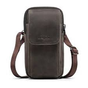 lot 16297 image: Hengwin Leather Men Cell Phone Holster Wallet Case with Belt Clip Travel Messenger Bag Waist Pouch Crossbody Purse Fit for iPhone 16 Pro Max 15 Pro Max 14 Pro Max Samsung Galaxy S25 Ultra S24 (Grey)