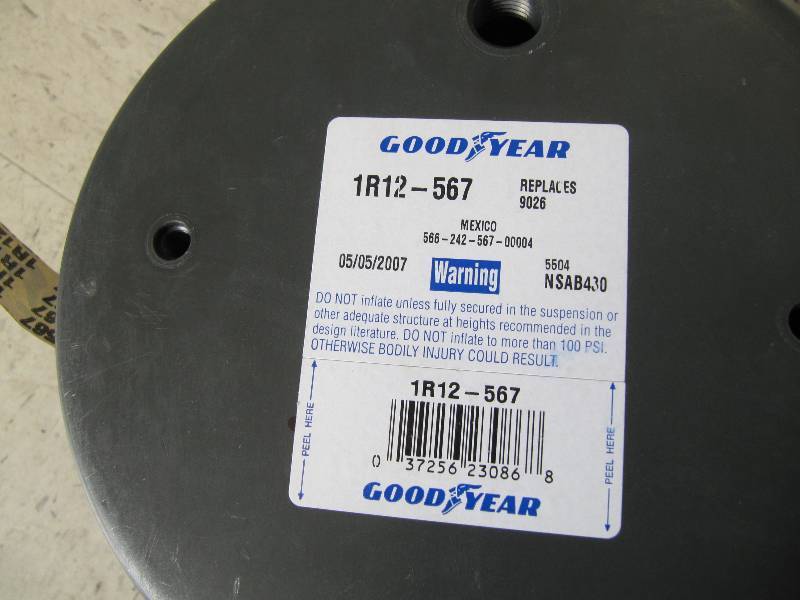 lot 369 image: Lot of 3 NEW Goodyear 1R12-567 Air Spring Air Bag