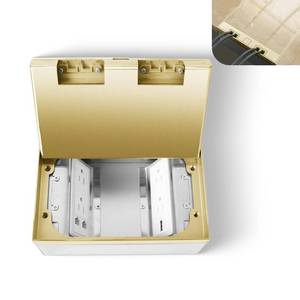 lot 1519 image: KYHSHJ Recessed Flat Hidden Socket Kit with 4  15A Receptacle1  5V 1.5A USB Charging Ports2-Port RJ45 Datacom Receptacle.Corrosive Resistant Hardware,Brass