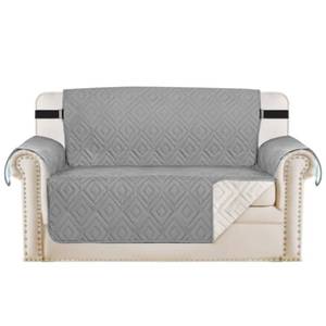 lot 1521 image: H.VERSAILTEX Reversible Loveseat Cover Furniture Protector Anti-Slip Water Resistant 2 Elastic Straps Couch Covers Pets Kids Fit Sitting Width Up to 46(Love Seat 75 x 90, Light GreyBeige)