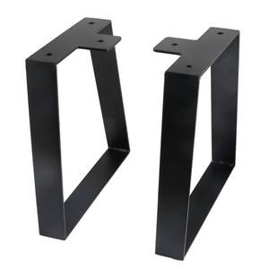 lot 1529 image: ALXEH 14 Inch Trapezoid Table Legs Black, DIY Furniture Metal Legs for Coffee Table, Bench Stool Cabinet Furniture Feet - Set of 2