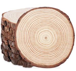 lot 1535 image: ilauke 8Pcs 9-10inch Natural Wood Slices for Centerpieces, Large Unfinished Wood Circles Round Wooden Centerpieces for TablesWeddingChristmasPartyHome DecorationDIY Crafts