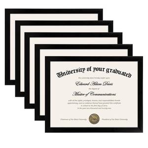 lot 1543 image: upsimples Certificate Frame with High Definition Glass, 8.5 by 11 Picture Diploma Document Frames for Wall and Tabletop, Black 5 Pack