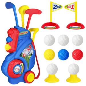 lot 1550 image: Jovizo Toddler Golf Set for Boys Girls 2 3 4 5 Years Old, Upgraded Kids Golf Cart with 3 Clubs & 8 Balls, Outdoor Indoor Sports Toys Birthday Gift, Blue