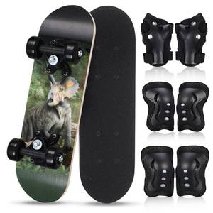 lot 1563 image: Honoson 7 Pcs Skateboard for Toddlers Beginners Knee Elbow Pads Wrist Guards Gear Set(Triceratops,Age 2-5 Kids 17 x 5)