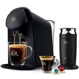 lot 1571 image: LOR Barista System Coffee and Espresso Machine Combo with Frother, Matte Black, 2606108
