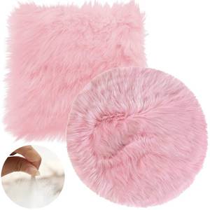 lot 2017 image: Dxmimer 2Pack 12 Inches Mini Faux Fur Rug,Soft Fluffy Plush Area Rug Chair Cover Seat Pad Nail Mat,Locker Rug,Pink Photo Props Background for Tabletop Photography, Jewelry, Nail Art, Home Decor