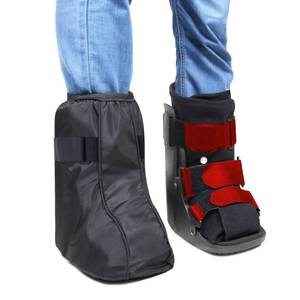 lot 2019 image: ARUNNERS Walking Boot Cover for Medical Brace Orthopedic and Fracture Cast with Integrative Slip-Resistant Rubber Sole (Black, Short, Medium)
