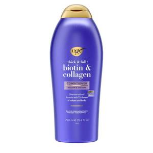 lot 2363 image: OGX Thick & Full  Biotin & Collagen Volumizing Conditioner, Nutrient-Infused Conditioner  Vitamin B7 Biotin Gives Hair Volume & Body for 72 Hours, Sulfate-Free Surfactants, 25.4 fl. oz