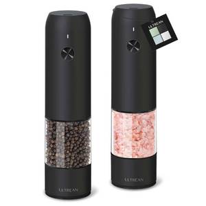 lot 2365 image: Ultrean Pepper Grinder, Rechargeable Salt and Pepper Grinder with 6 Adjustable Coarseness, LED Light, One-Hand Automatic Operation, Black