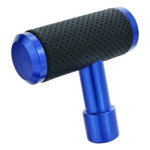 lot 2373 image: Thruifo T Handle Shifter Car Knob, Joystick Style Alloy Cover with Leather Gear Stick Lever Shift Fit Most Automatic Manual Transmissions, Blue-Black