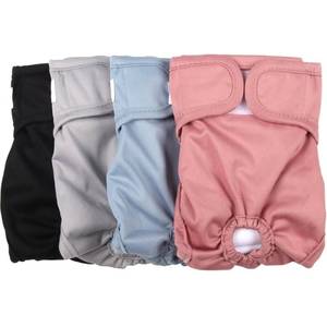 lot 2377 image: JoyDaog Female Dog Diapers for Medium Dogs,4 Pack Reusable Washable Premium Doggie Diapers for Heat,Incontinence,Period Doggy Nappies,L