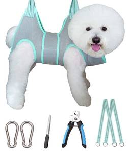 lot 2384 image: Kkiimatt Dog Grooming Hammock Harness, Small Dog Groming Sling, Gray Dog Hanging Harness for Nail Trimming,Dog Nail Clipping Hanger Restraint Holder