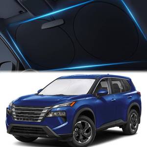 lot 2388 image: Magnelex Car Windshield Sunshade  Innovative No-Light-Pass Technology for Maximum Protection  Foldable Sun Shade Keeps Your Vehicle Cool  Fit for Cars, Trucks, and SUVs  Medium (59 x 31 in)