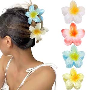 lot 2396 image: GQLV Flower Hair Claw Clips-4PCS Large Claw Clips for Thick Hair,Strong Hold Nonslip Hair Clips for Women,Hawaiian Flower Claw Clips,Cute Hair Clips,Banana Clip for Thin Hair,Hair Accessories for
