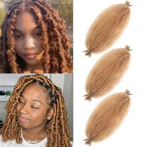 lot 2406 image: Kinky Twist Hair Marley Twist Braiding Hair Springy Afro Twist Hair 14 Inch 3 Packs Pre Separated Pre Fluffed Braids Marley Crochet Hair Extensions (27#)
