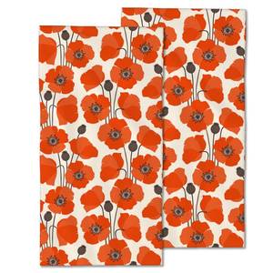 lot 2415 image: CXULIN Hand Towels Set of 2,Red Poppy Flowers Soft Fingertip Bath Towel Small Face Washcloths Decor Kitchen Towel for Hotel Spa Gym Sport 28x14in