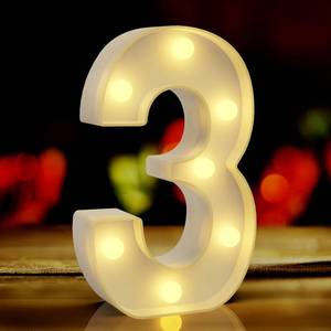 lot 2457 image: Marquee Numbers 3, Number Blocks Birthday Decorations for Men, Led Letter Light, Christmas Ornament, Lights for Decoration, Light Up Numbers for Party, Birthday Sign for Yard, Number Lights