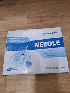 lot 2458 image: Disposable Sterile Syringe Box of 100