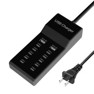 lot 2460 image: Multiple USB C Charger, 12 Ports USB Charging Station, 60W MultiPort Charger10 USB-C2 USB-A, USB Wall Charger, Desktop USB Charger for iPhoneiPadSamsungGoogle PixelWatchHeadphones(Black)
