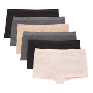 lot 2462 image: Hanes Big Tween Underwear, Seamless Girls Panties, Boyshort & Hipster, Assorted Colors, 6-Pack, IvoryBeigeGreyBlack-6 Pack, Large