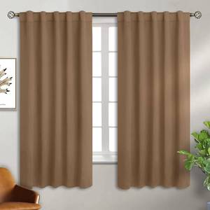 lot 2487 image: BGment Rod Pocket and Back Tab Blackout Curtains for Bedroom - Thermal Insulated Room Darkening Curtains for Living Room, 2 Window Curtain Panels (42 x 63 Inch, Taupe)