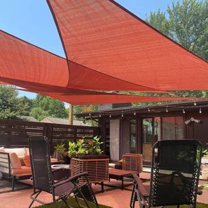 lot 5306 image: LOVE STORY 10 x 10x 14 Right Triangle Terra Red Sun Shade Sail Canopy UV Block Cover for Outdoor Patio Garden Backyard
