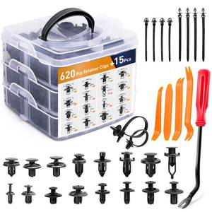 lot 5309 image: GOOACC 635Pcs Car Push Retainer Clips & Auto Fasteners Assortment -16 Most Popular Sizes Nylon Bumper Fender Rivets with 10 Cable Ties and Fasteners Remover for Toyota GM Ford Honda Acura Chrysler