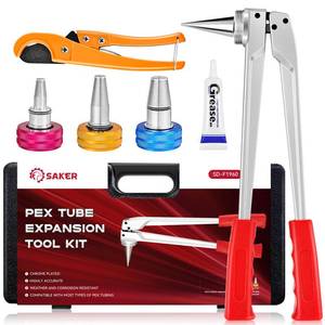 lot 5314 image: Saker PEX Tube Expansion Tool Kit  PEX-A Expansion Tool with 12, 34,1 Expansion Heads  Mannual Expander Tool Kit SD-F1960 Standard PEX Coupling