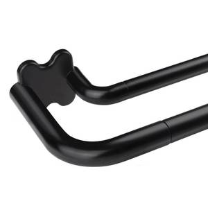 lot 5323 image: Black Double Curtain Rods, USFOOK Blackout Wrap Around Curtain Rods for Windows 32 to 58 Inch, 68 Inch Room Darkening Curtain Rod