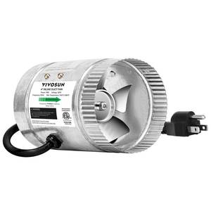 lot 6362 image: VIVOSUN 4 Inch Inline Duct Fan 100 CFM, HVAC Exhaust Ventilation Fan with Low Noise for Basements, Bathrooms, Kitchens and Attics, Silver