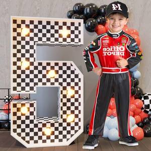 lot 6377 image: Marquee Numbers Race Car Birthday-Decorations 3ft Large Fast One Party Decor Boy 5th 15th Big Light Up Cardboard Number 5
