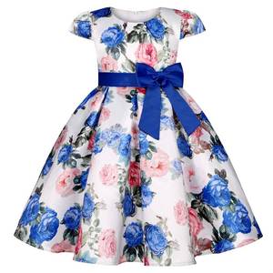 lot 6380 image: AIMJCHLD Teenages Girls Ball Gowns Flower Girl Dress Kids Children Party Formal Special Performance Dress Baptism Bowknot Tutu Easter Dresses Size 8T 9T Royal Blue 150