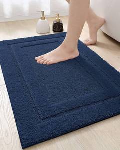 lot 6414 image: DEXI Bathroom Rugs Non Slip,36x24 Navy Blue Washable Bath Mat for Floor,Thin Plush Absorbent Bathmats for Shower Room, Quick Dry Microfiber Carpet Accessories
