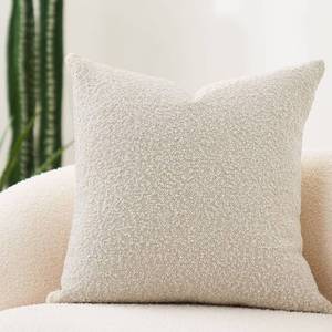 lot 6416 image: DOMVITUS Boucle Pillow Covers 20x20 Luxury Throw Pillow Covers Decorative Pillows for Bed Sofa Pillows for Living Room Accent Couch Pillows Soft Cushion Case, 1PC, Buttery Cream
