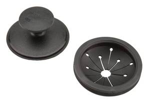 lot 6432 image: Waste King Black Disposer EZ Mount Garbage Disposal Stopper and Splash Guard for Sink Drain, 1025