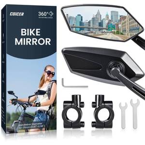 lot 6441 image: 2pcs Bike Mirror Handlebar Mount 360° Adjustable, Wide Rear View Mirror Bicycle Mirrors for Handlebars with Scratch Resistant Glass, Bike Rear View Mirror for Scooter, Motorcycle, Bike Accessory