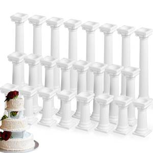 lot 6444 image: 24 Pcs 3 Size Fondant Cakes Tier Separator Support Stand Roman Column Cake Tiered Stands Multilayer Pillars Oman Column Wedding Decoration Support Tool Sets for Wedding Cupcake Display