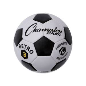 lot 6447 image: Champion Sports Retro Soccer Ball, Size 3 BlackWhite