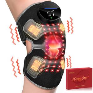 lot 6460 image: CRAZYTECH Upgraded Red Light Therapy Knee Brace - FSA HSA Eligible Knee Massager with 4 Vibration Areas, 660nm&850nm, Near Infrared Red Light Therapy Heated Device for Knee Elbow Shoulder Pain